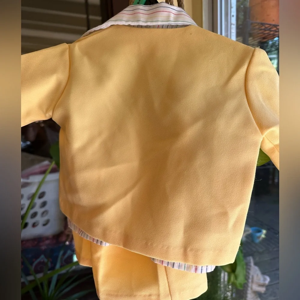 Yellow Kids Matching Set with Striped Shirt